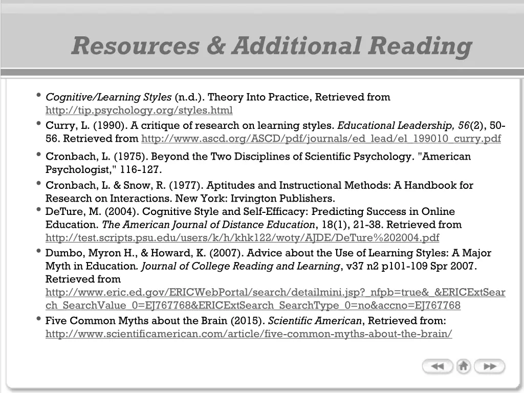 resources additional reading 1