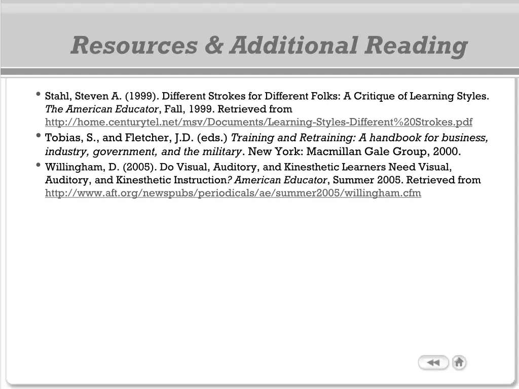 resources additional reading 6