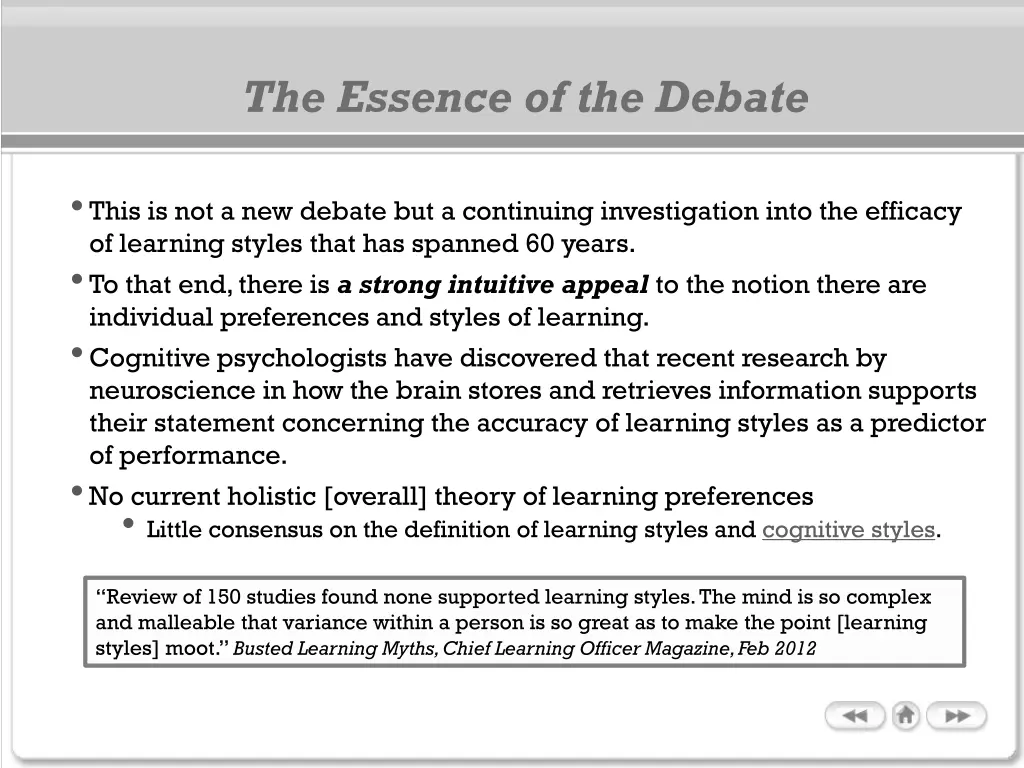 the essence of the debate