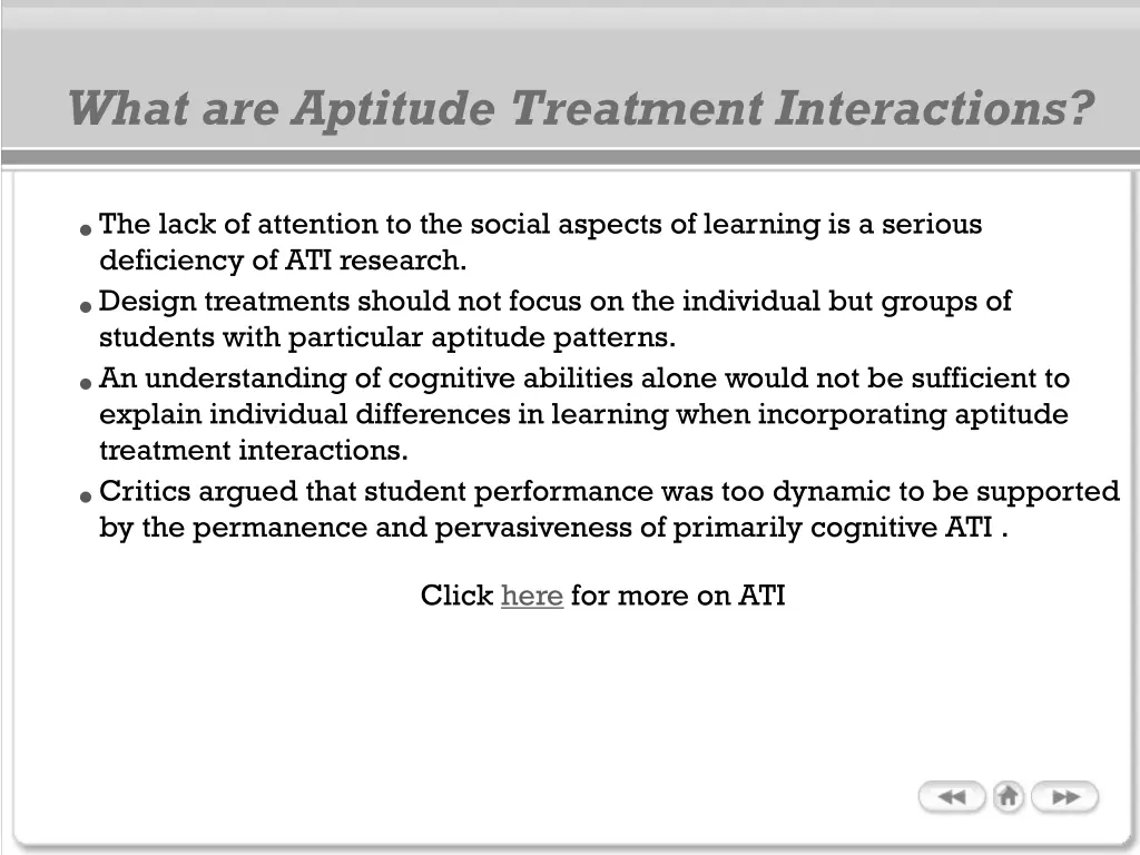 what are aptitude treatment interactions 1