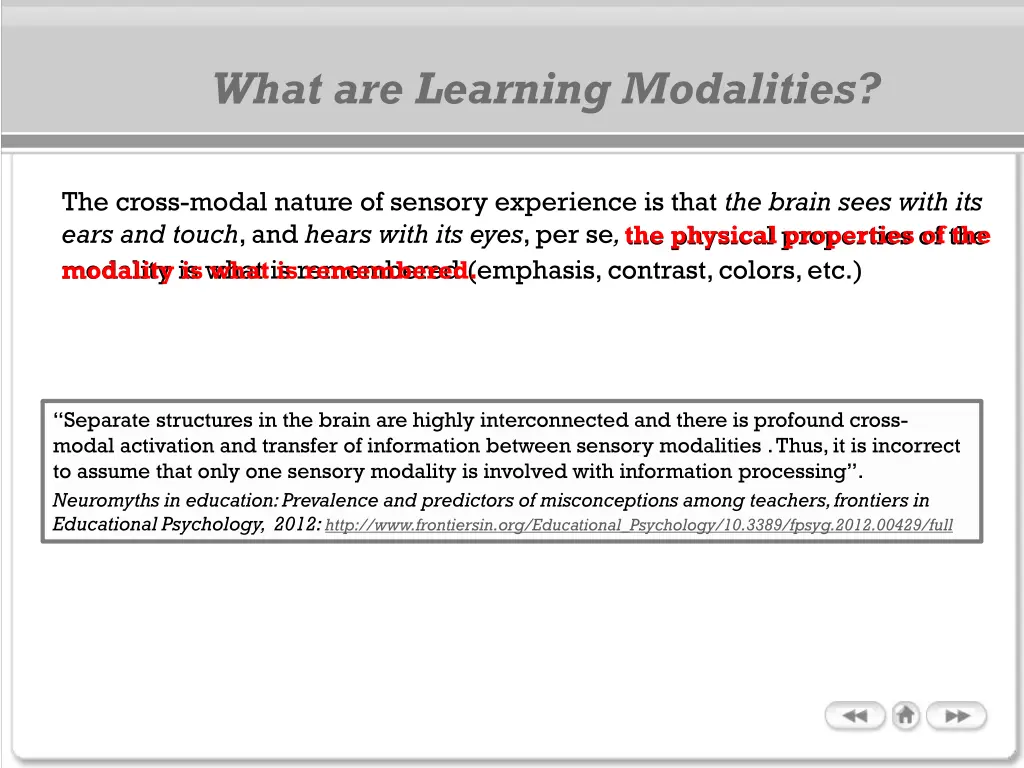 what are learning modalities 1