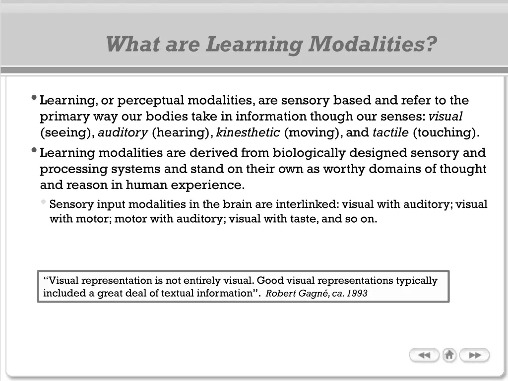 what are learning modalities