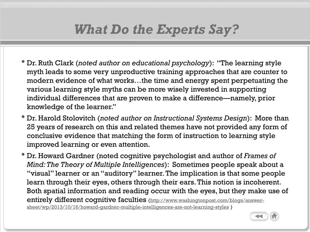 what do the experts say 2