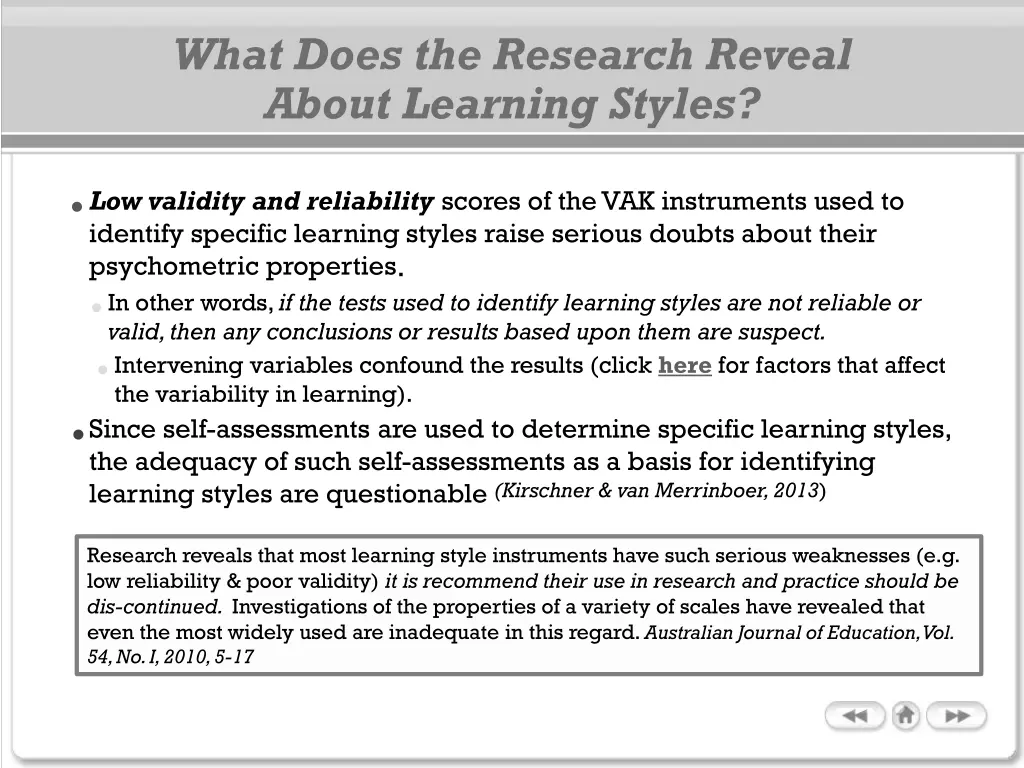 what does the research reveal about learning 2
