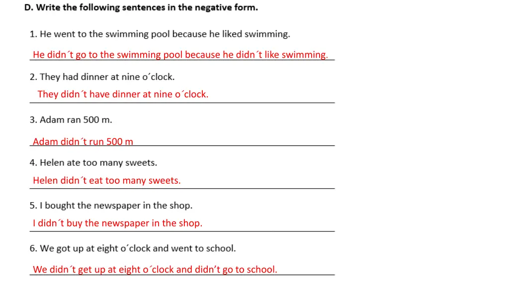 he didn t go to the swimming pool because he didn