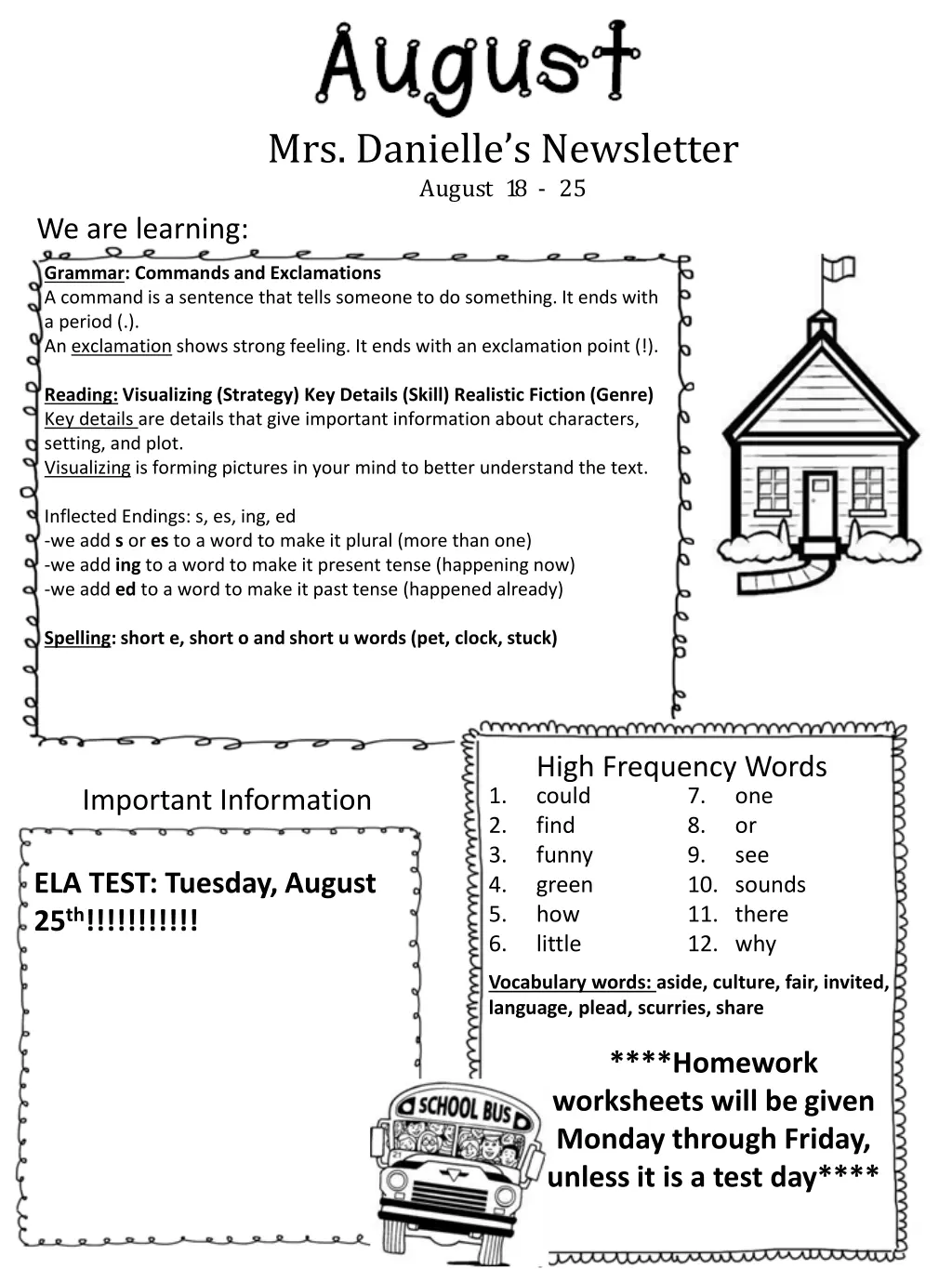 mrs danielle s newsletter august 18 25