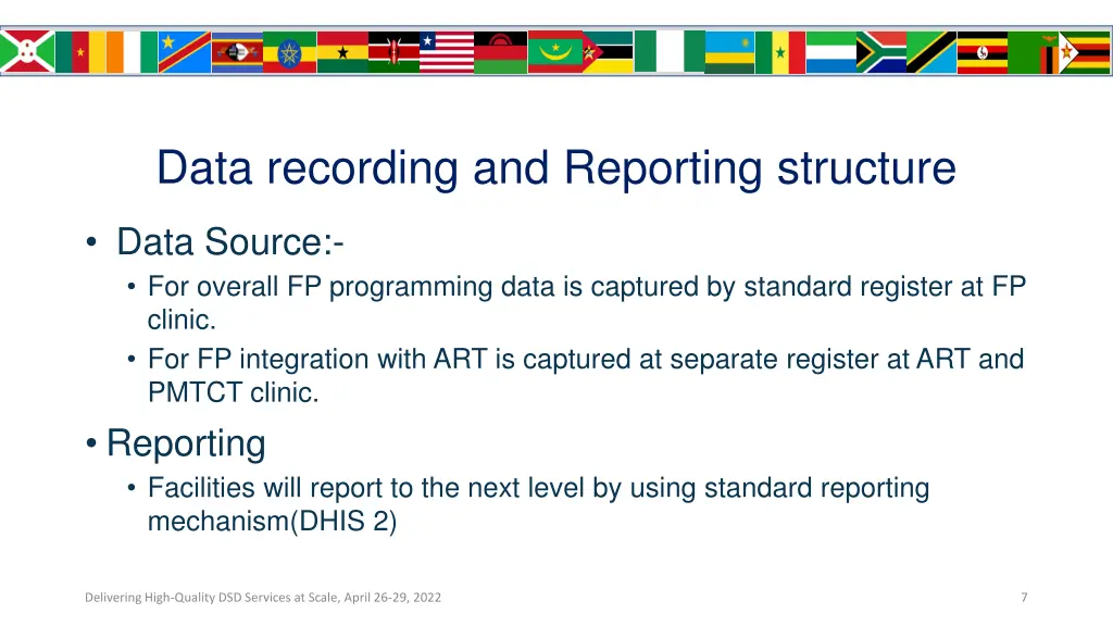 data recording and reporting structure