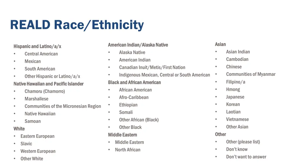 reald race ethnicity