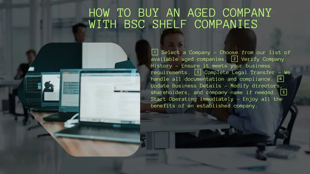how to buy an aged company with bsc shelf