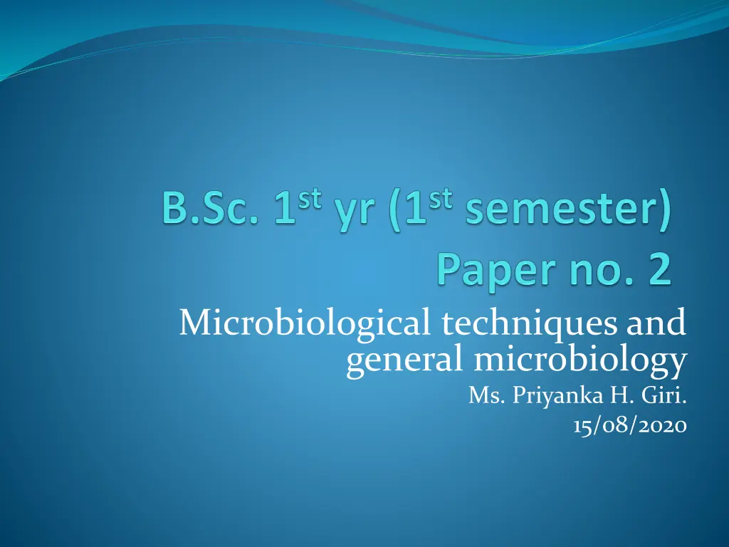 microbiological techniques and general