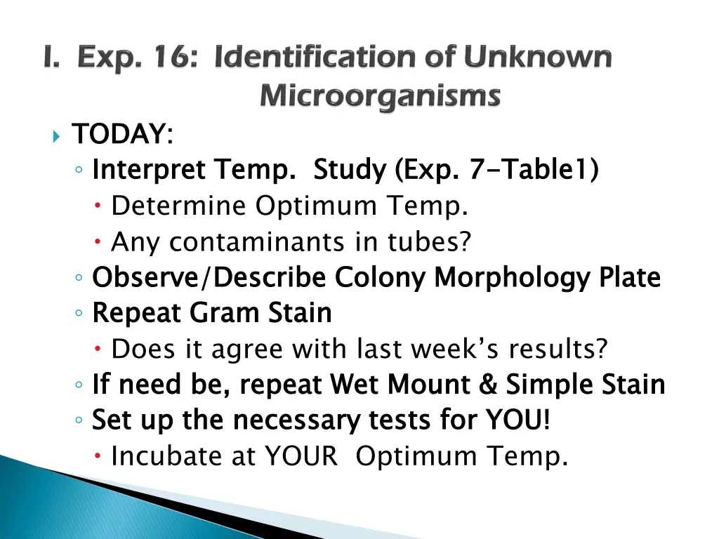 today interpret temp study exp 7 determine