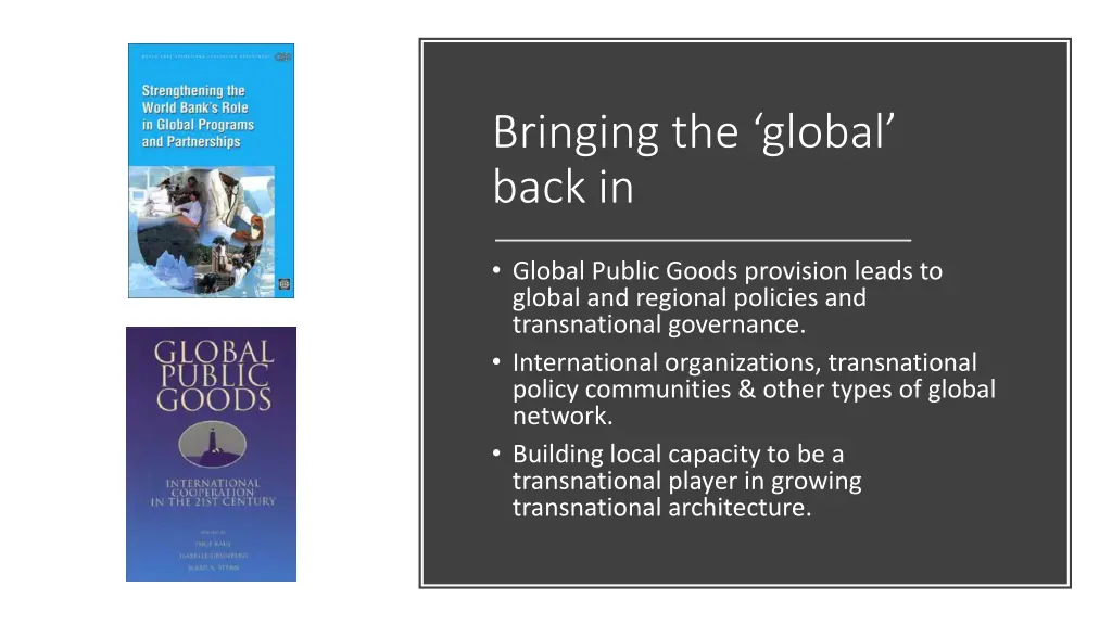 bringing the global back in