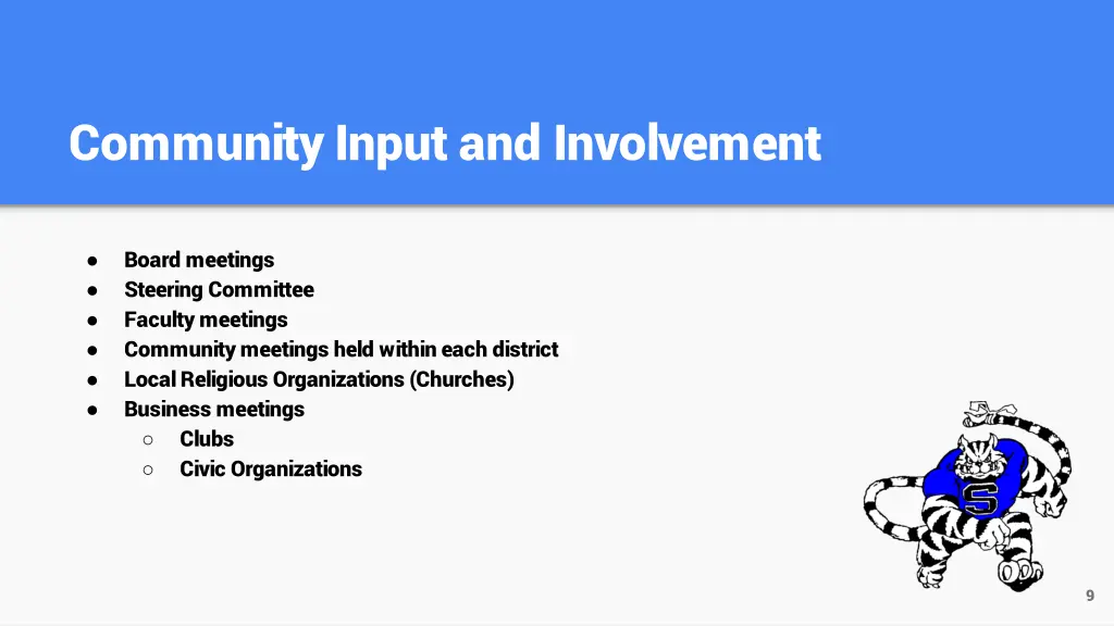 community input and involvement