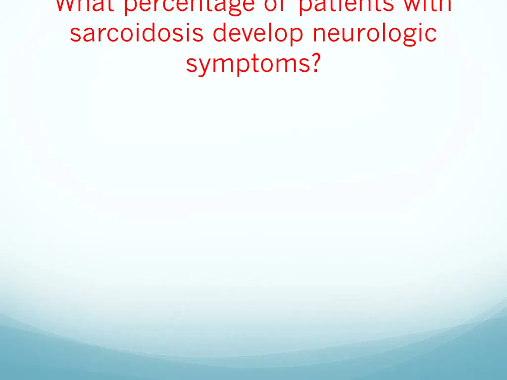 what percentage of patients with sarcoidosis