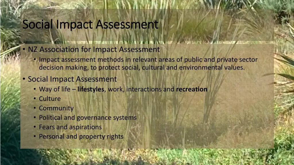 social impact assessment social impact assessment