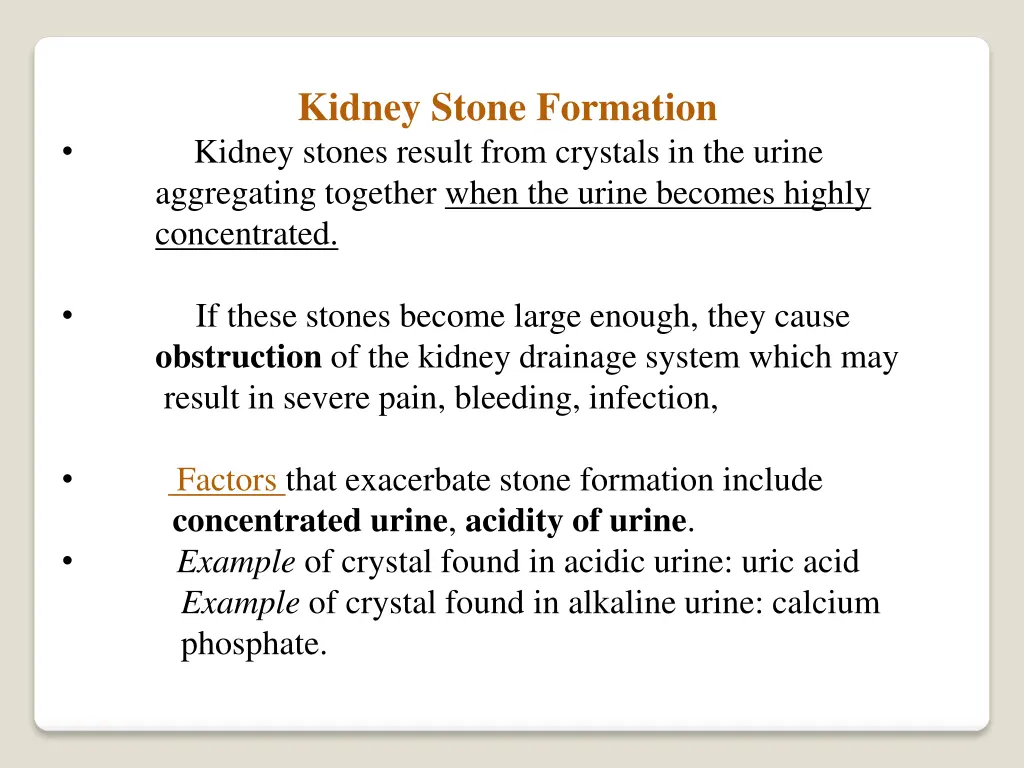 kidney stone formation