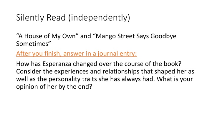 silently read independently