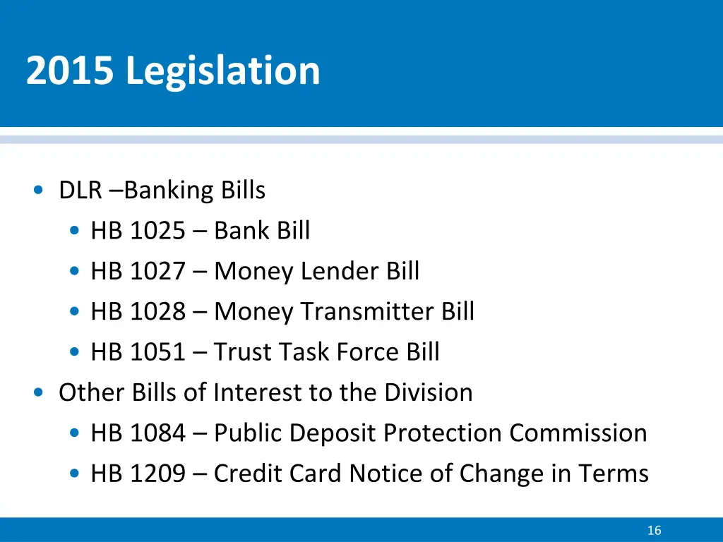 2015 legislation