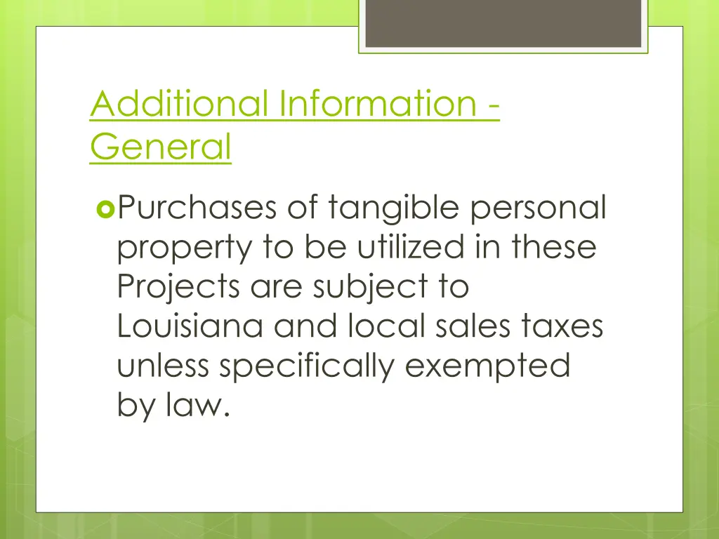 additional information general 1