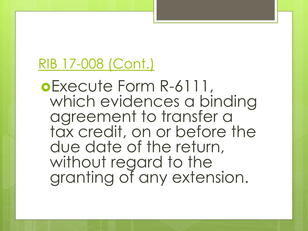 rib 17 008 cont execute form r 6111 which