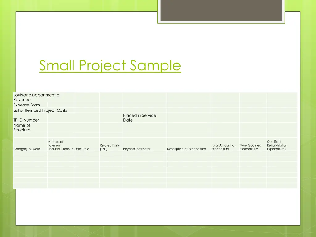 small project sample