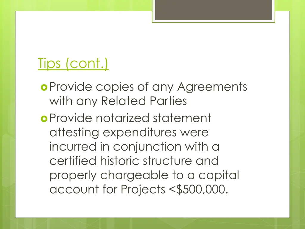 tips cont