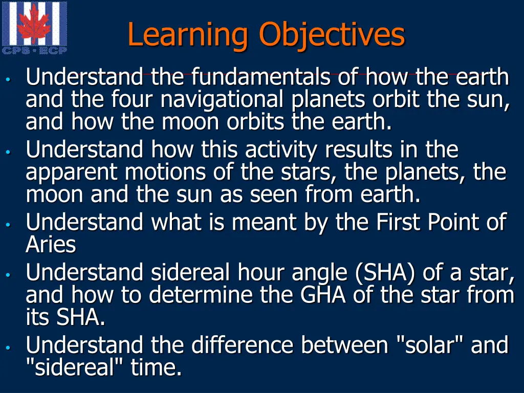 learning objectives