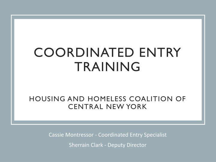 coordinated entry training