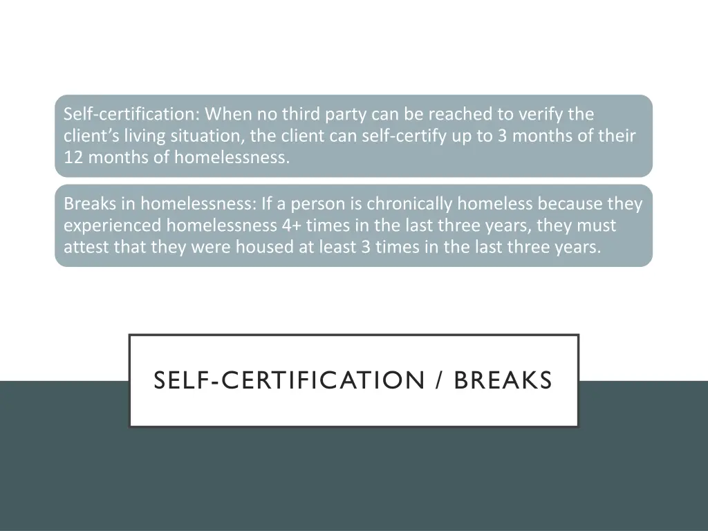 self certification when no third party