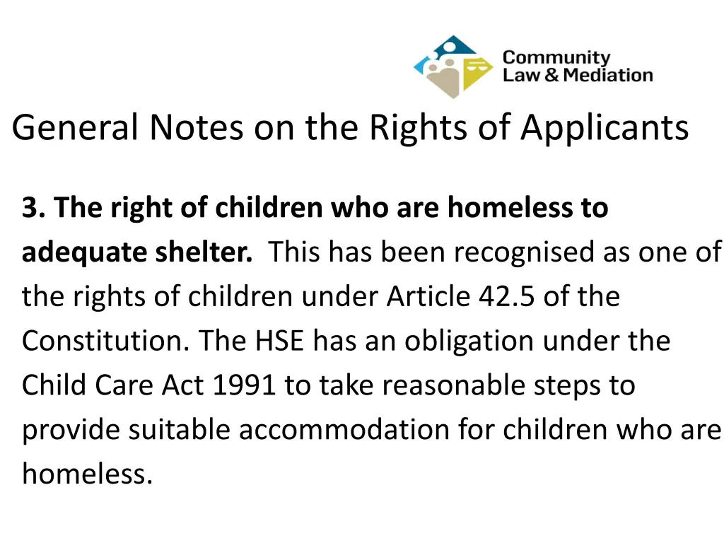 general notes on the rights of applicants 2