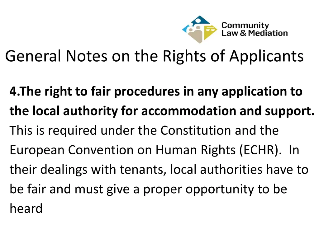 general notes on the rights of applicants 3