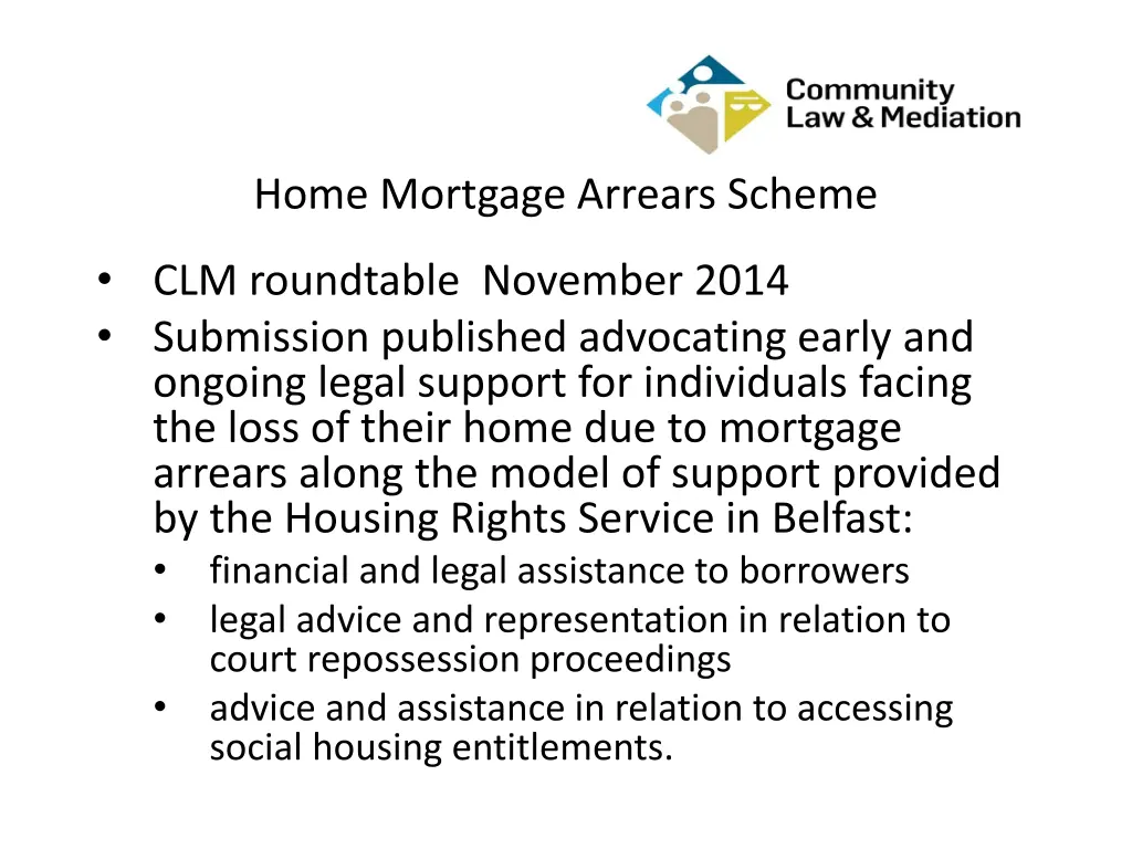 home mortgage arrears scheme