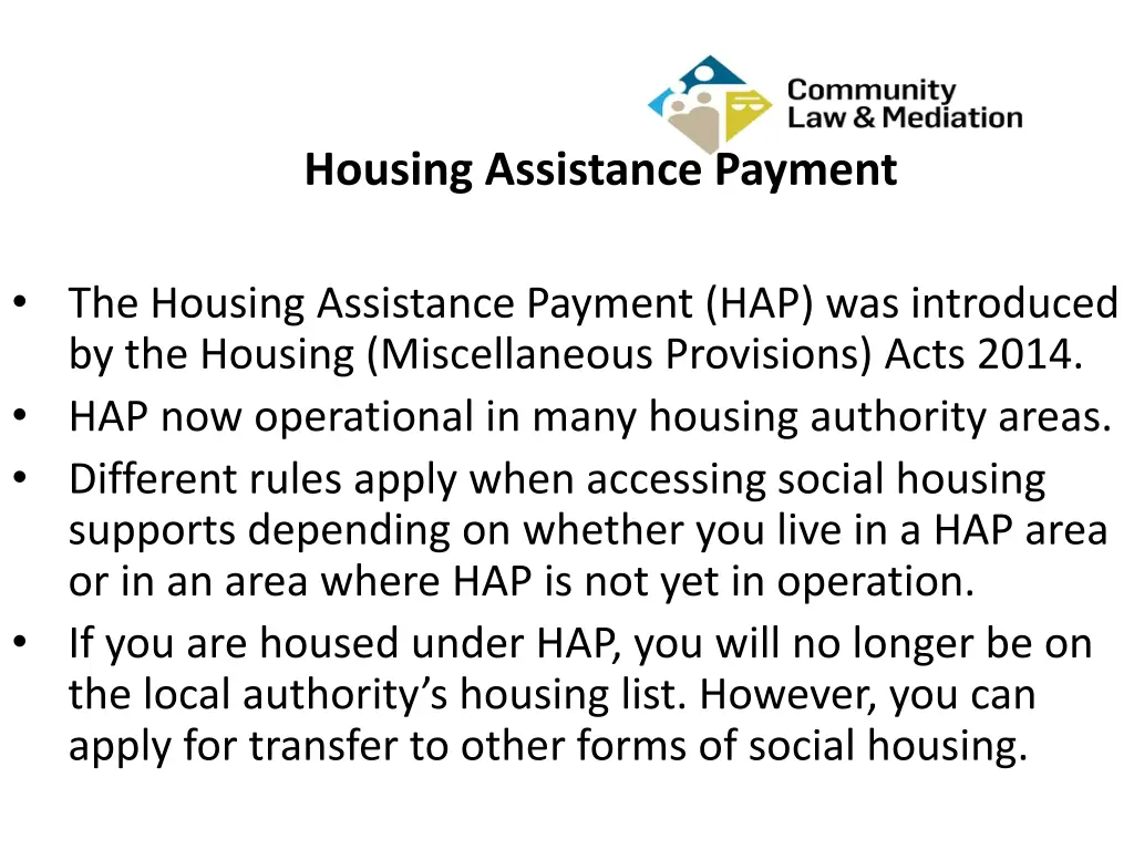 housing assistance payment