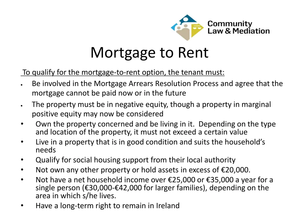 mortgage to rent 1