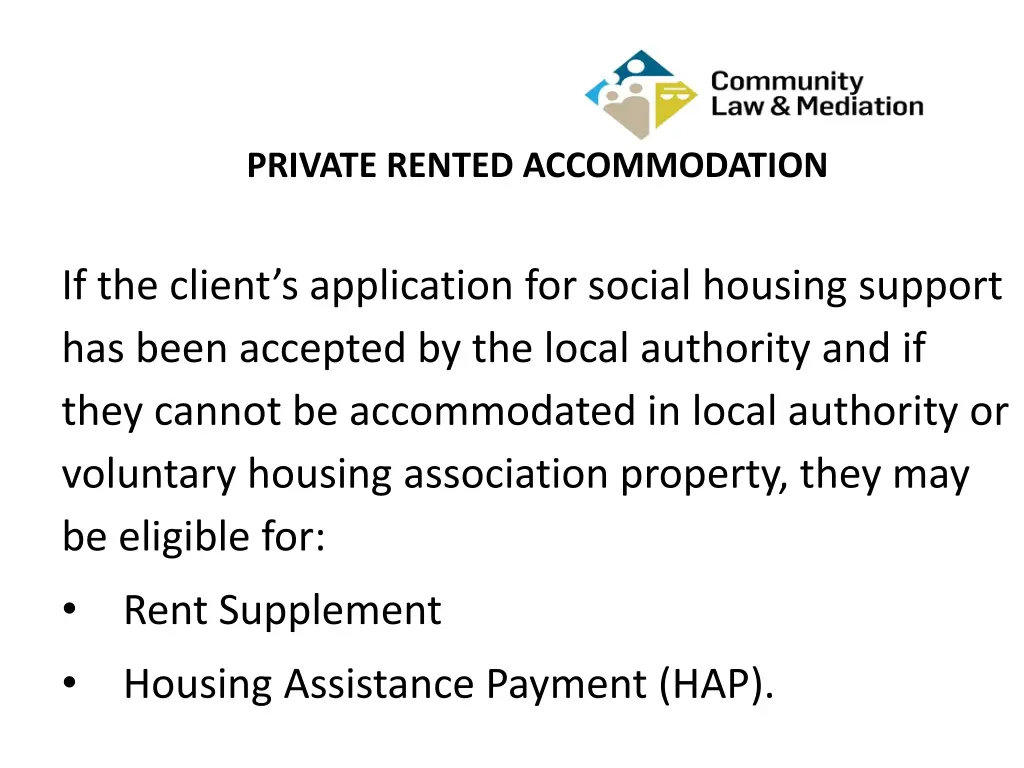 private rented accommodation
