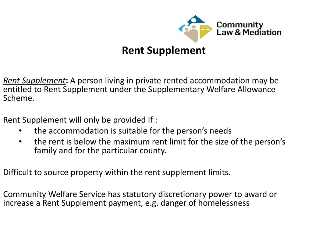 rent supplement