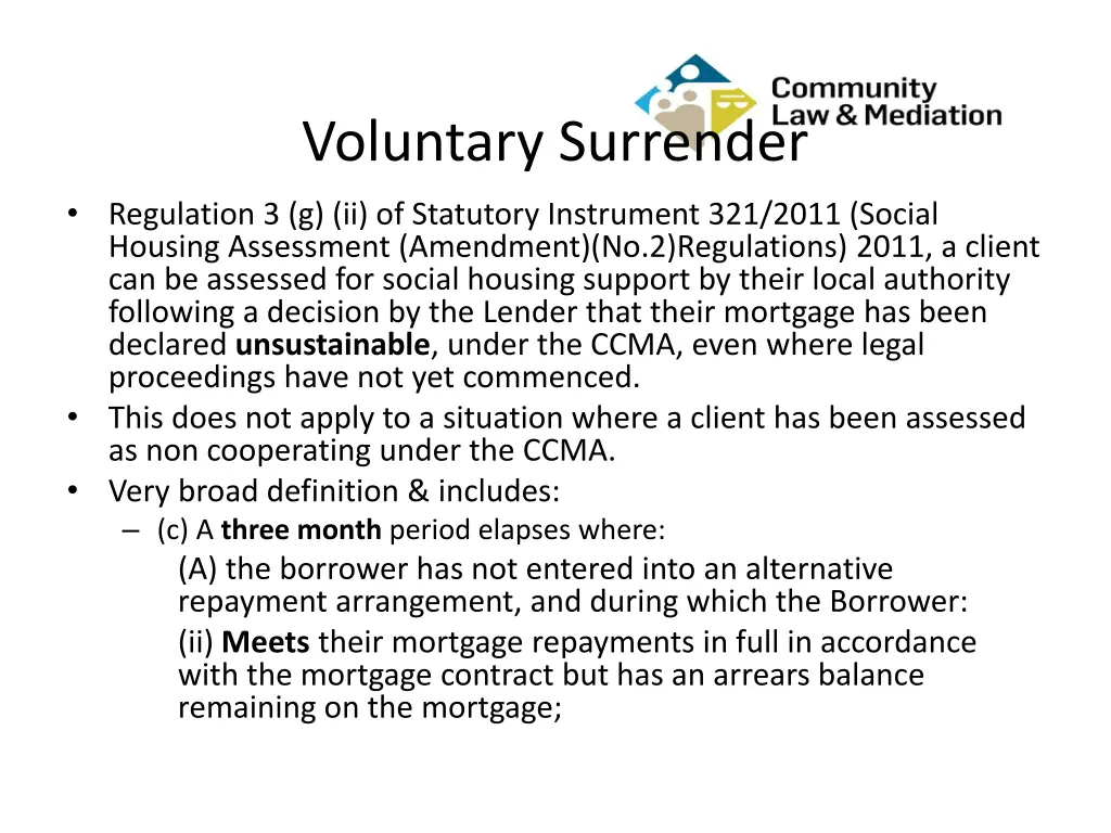 voluntary surrender 2