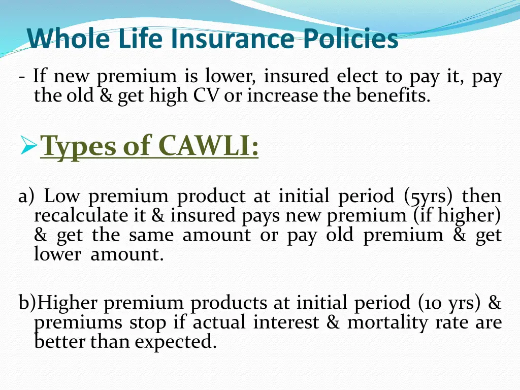 whole life insurance policies 5