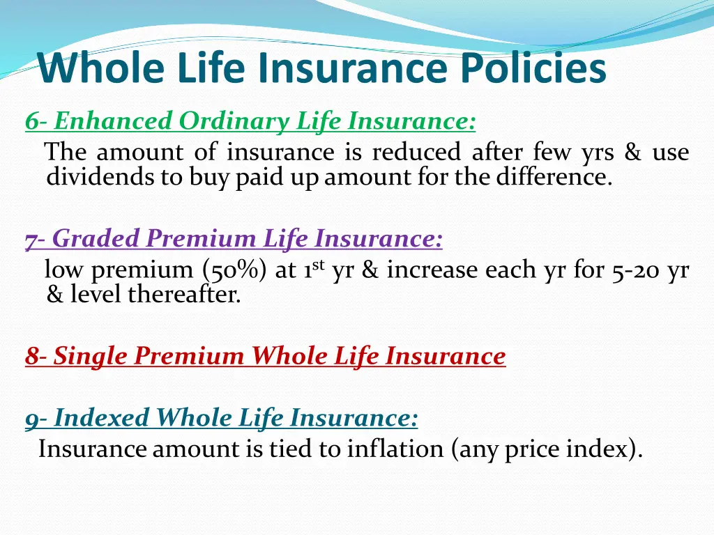 whole life insurance policies 7