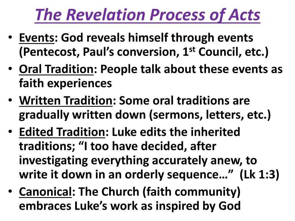 the revelation process of acts events god reveals