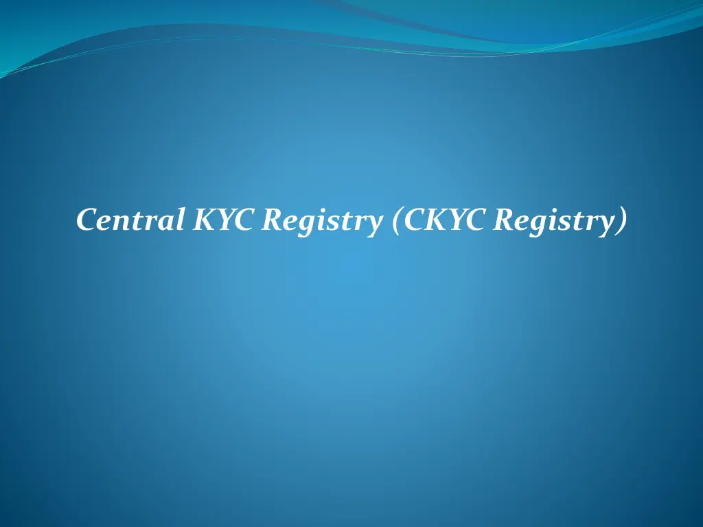 central kyc registry ckyc registry