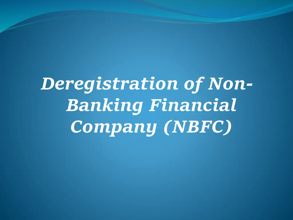 deregistration of non banking financial company