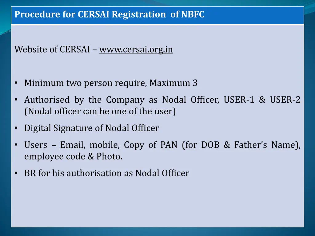 procedure for cersai registration of nbfc