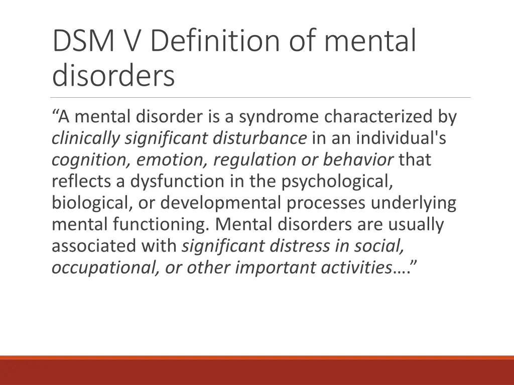 dsm v definition of mental disorders