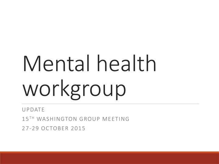 mental health workgroup