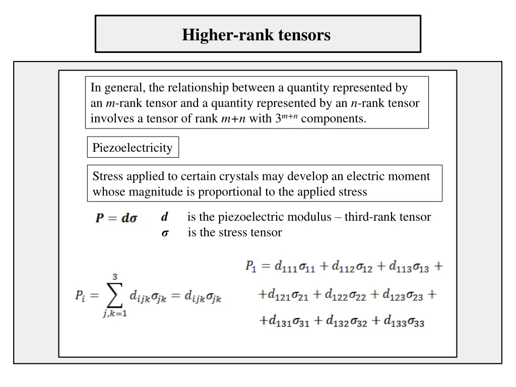 higher rank tensors