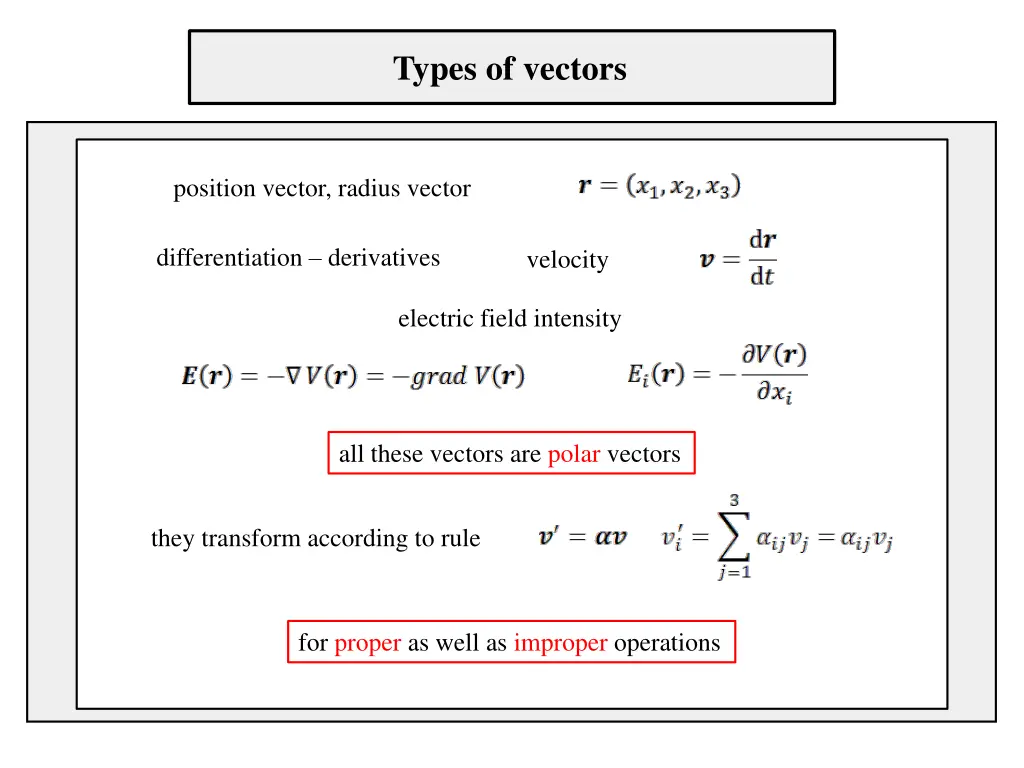 types of vectors