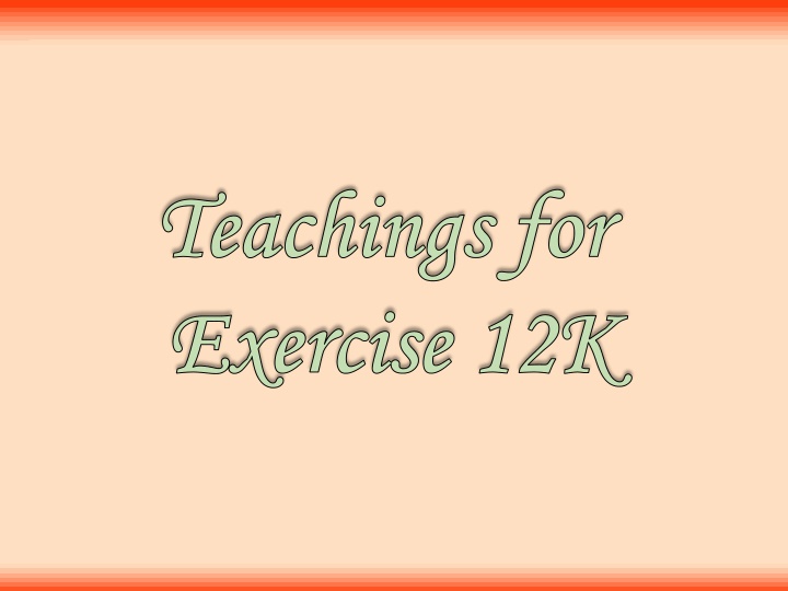 teachings for teachings for exercise 12k exercise