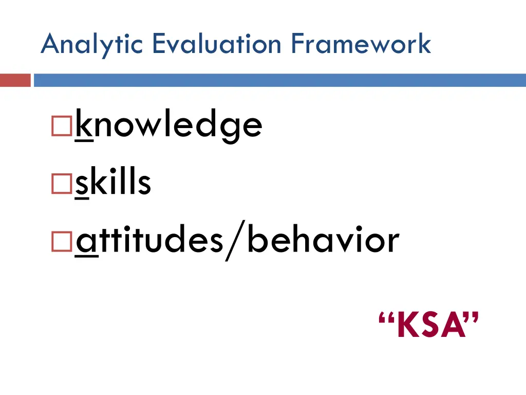 analytic evaluation framework