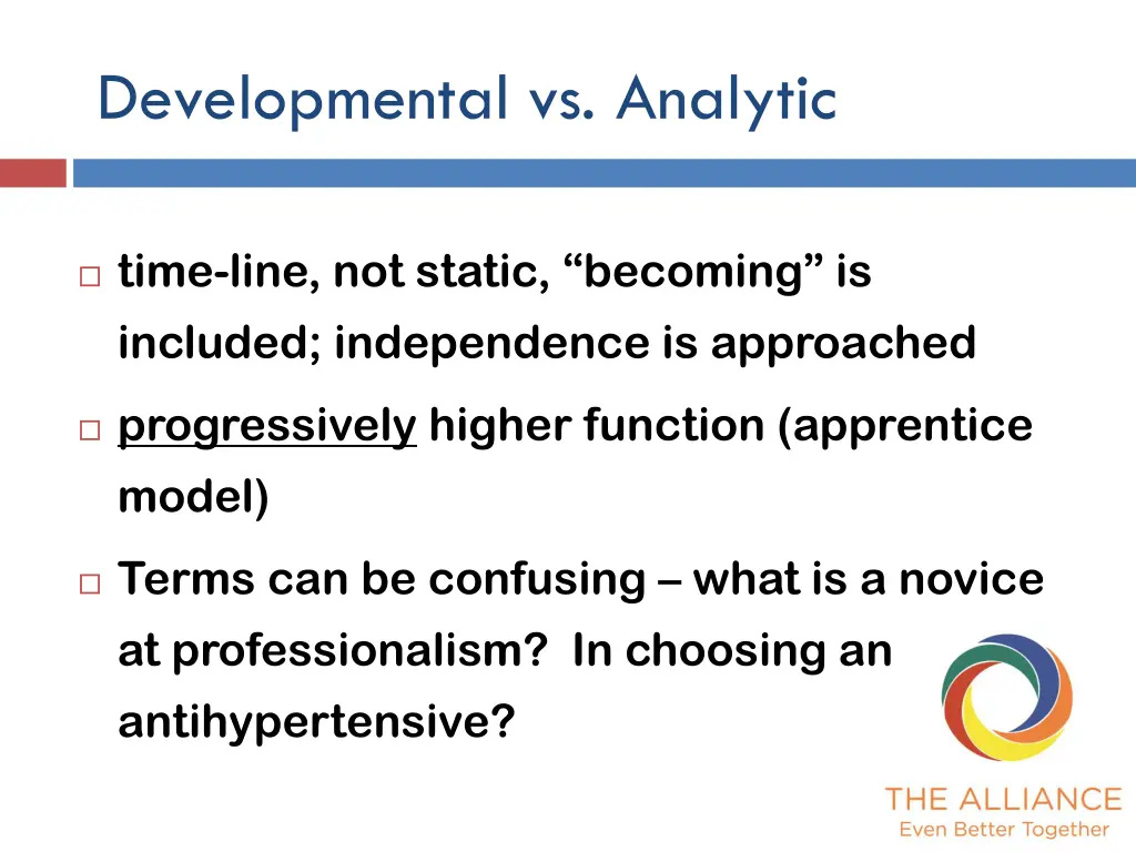 developmental vs analytic